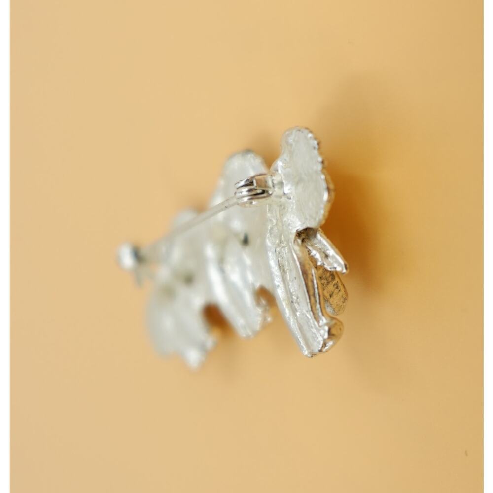 Elephant Brooch Silver-Tone Rhinestone Eye‎ Novelty Pin - Picture 11 of 12